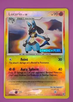 Lucario 6/130 Diamond and Pearl Reverse Holo Stamped Vintage Pokemon Card - Image 1