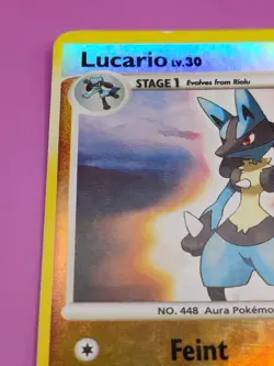Lucario 6/130 Diamond and Pearl Reverse Holo Stamped Vintage Pokemon Card - Image 4
