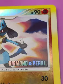 Lucario 6/130 Diamond and Pearl Reverse Holo Stamped Vintage Pokemon Card - Image 5