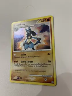 Pokemon Trading Card TCG Lucario 6/130 Diamond Pearl Holo 2007 Holo Bleed - Image 3