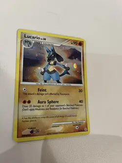 Pokemon Trading Card TCG Lucario 6/130 Diamond Pearl Holo 2007 Holo Bleed - Image 4