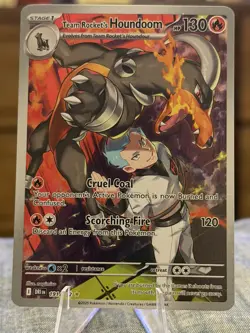 Team Rocket's Houndoom 191/182 Destined Rivals Illustration Rare Pokemon TCG - Image 1