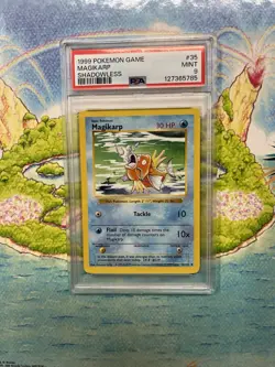 Magikarp #35/102 Vintage 1999 Pokemon TCG Rare Shadowless Base Set PSA 9 Mint - Image 1
