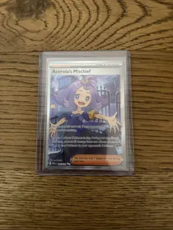Pokemon TCG Acerola's Mischief Full Art Trainer Card 165/132 Mint/Nm Condition - Image 1