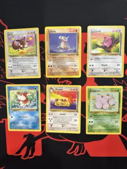 Lot Of 6 Old Vintage Pokemon Jungle Cards WOTC Eevee Cubone Jugglypuff Persian - Image 1