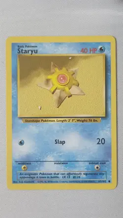 Staryu 65/102 Pokemon Card TCG Base Set Unlimited Non Holo LP - Image 1