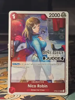OP05-010 Nico Robin judge promo card english one piece ccg card game - Image 1