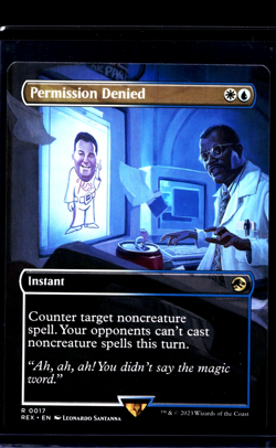 MTG Magic the Gathering REX Jurassic Park World Borderless #17 Permission Denied - Image 1