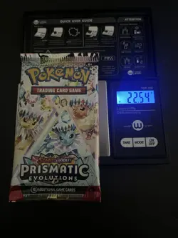 22.54g VERY HEAVY Prismatic Evolutions Pokemon Sealed Booster Pack New - Image 1