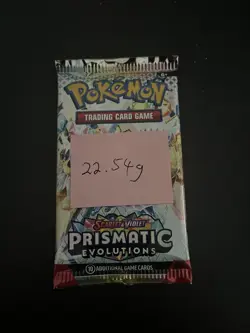 22.54g VERY HEAVY Prismatic Evolutions Pokemon Sealed Booster Pack New - Image 3