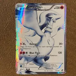 2011 POKEMON BLACK & WHITE RESHIRAM FULL ART 113/114 MP+ - Image 1