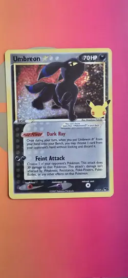 Pokemon Celebrations Umbreon Gold Star Holo 25th Anniversary 17/17 TCG NM/M - Image 1