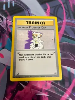 POKEMON - IMPOSTER PROFESSOR OAK - 73/102 - RARE - BASE SET - LP - Image 1