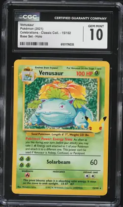 2021 Pokemon Celebrations Holo Venusaur #15 CGC 10 - Image 1
