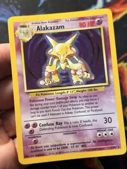 Alakazam 1/102 Holo Rare Base Set - Pokemon Card WOTC B LP - Image 4