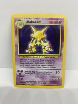 Alakazam 1/102 Holo Rare Base Set - Pokemon Card WOTC LP - Image 1