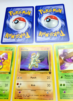 NM Vintage Pokemon Cards (5) - Team Rocket Set WOTC 2000 - Machop, Dark Raticate - Image 5