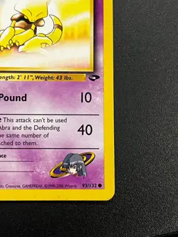 Sabrina's Abra 93/132 - Gym Challenge 1st Edition Vintage Pokemon TCG Card LP - Image 3