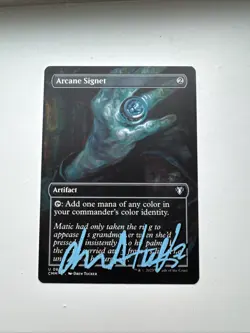 Arcane Signet (Borderless) Commander Masters Regular - NM - Signed - One Copy - Image 1
