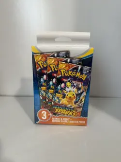 Pokemon TCG Surging Sparks 3 Booster Pack Box SEALED IN HAND ⚡ - Image 1