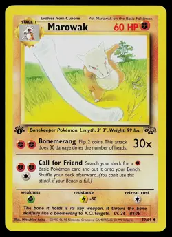Pokemon Card - Marowak Jungle 39/64 Uncommon 1st Edition - Image 1