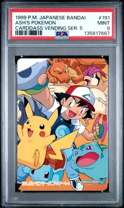 Pokemon Japanese Bandai Ash's Pokemon #191 PSA 9 MINT Carddass Anime Series 5 - Image 3