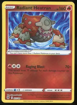 Pokemon TCG Radiant Heatran Holo Radiant Rare D&P Astral Radiance 027/189 NM - Image 1