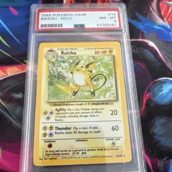 Pokemon PSA 8 NM-MT Base Set Holo Raichu 14/102 - Image 1