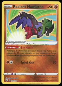 Pokemon TCG Radiant Hawlucha Holo Radiant Rare X&Y Astral Radiance 081/189 NM - Image 1