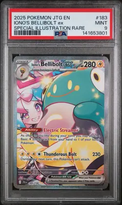 2025 POKEMON JTG EN-JOURNEY TOGETHER #183 IONO'S BELLIBOLT EX PSA 9 - Image 1