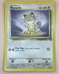 Meowth 56/64 - Jungle Set 1999 WOTC - MP - Pokemon TCG - Image 1