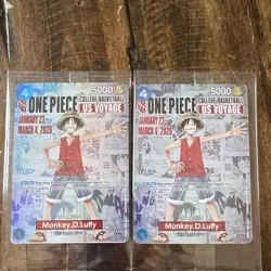 One Piece Card Game US Voyage Monkey D. Luffy Leader Cards Lot of 2 - SEALED - Image 1