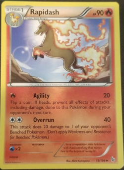 Pokemon - Rapidash - 15/106 - Reverse Holo - XY Flashfire - NM/M - New - Image 1