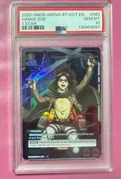 Union Arena TCG Hange Zoe Alt Art Holo PSA Attack on Titan - Image 1