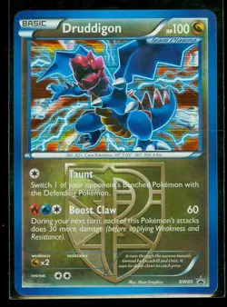 Pokemon Druddigon BW80 Promo Holo Rare LP+ Trading Card Game - Image 1