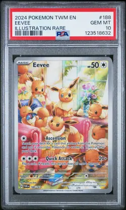 Pokemon Eevee Illustration Rare Twilight Masquerade 188/167 PSA 10 Gem Mint - Image 1