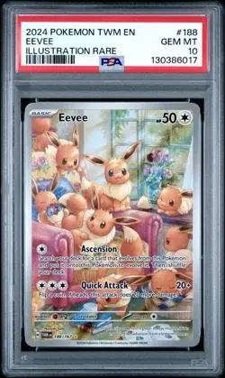 2024 Pokemon Twilight Masquerade Eevee 188/167 PSA 10 Gem Mint Illustration Rare - Image 1