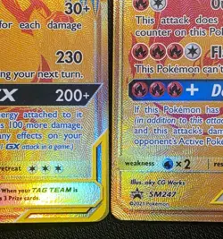 x3 Pokemon Reshiram & Charizard GX SM247 Sun & Moon Tag Team Promo Card TCG Gold - Image 5