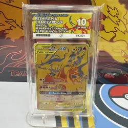 Pokemon TCG Sun & Moon Gold Reshiram & Charizard GX SM247 Promo - ACE 10 GEM - Image 1