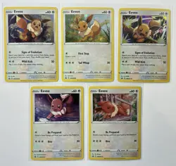 Pokemon Eevee Black Star Promo Lot - Sword And Shield - 5 Cards Near Mint - Image 1