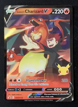 Lance's Charizard V SWSH133 Black Star Promo Ultra Rare Holo Pokemon TCG Card NM - Image 1