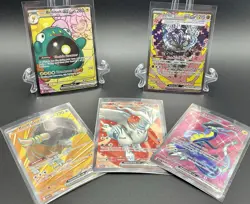 Pokemon TCG Full Art Ex 5 Card Lot + Indonesian Ogerpon SAR, Reshiram, Bellibolt - Image 1