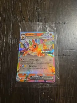 Pokemon TCG Flareon EX Double Rare Holo Card Prismatic Stamped Sealed 014/131 - Image 1