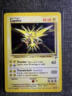 Pokemon TCG Zapdos Base Set 2 Holo Rare Card 20/130 - Image 1