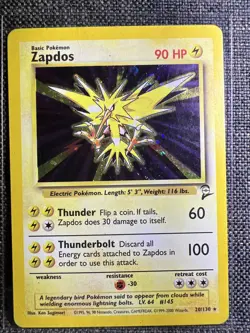 Pokemon TCG Zapdos Base Set 2 Holo Rare Card 20/130 - Image 2