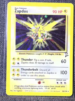Pokemon TCG Zapdos Base Set 2 Holo Rare Card 20/130 - Image 3