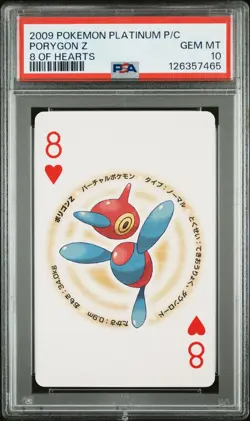 2009 POKEMON PLATINUM VERSION PLAYING CARDS 8 OF HEARTS PORYGON Z PSA 10 - Image 1