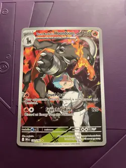 Pokemon TCG Team Rockets Houndoom 191/182 Illustration Rare Destined Rivals NM - Image 1