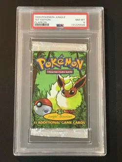 Pokemon PSA 8 1st Edition Jungle Booster Pack - Flareon Art - Image 1