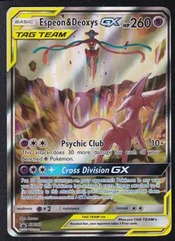 Pokemon Espeon & Deoxys GX SM240 Alternate Art Promo - Tag Team (NM/Mint) - Image 1